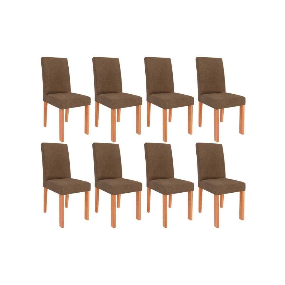 Cadeira Sala de Jantar Maia Kit 8 Un Cinamomo/Suede Mascavo Chocolate - Cimol