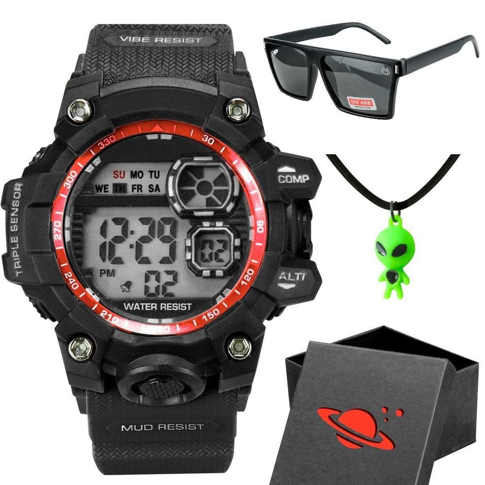 Relogio Digital Infantil Menino Criança Silicone + Caixa