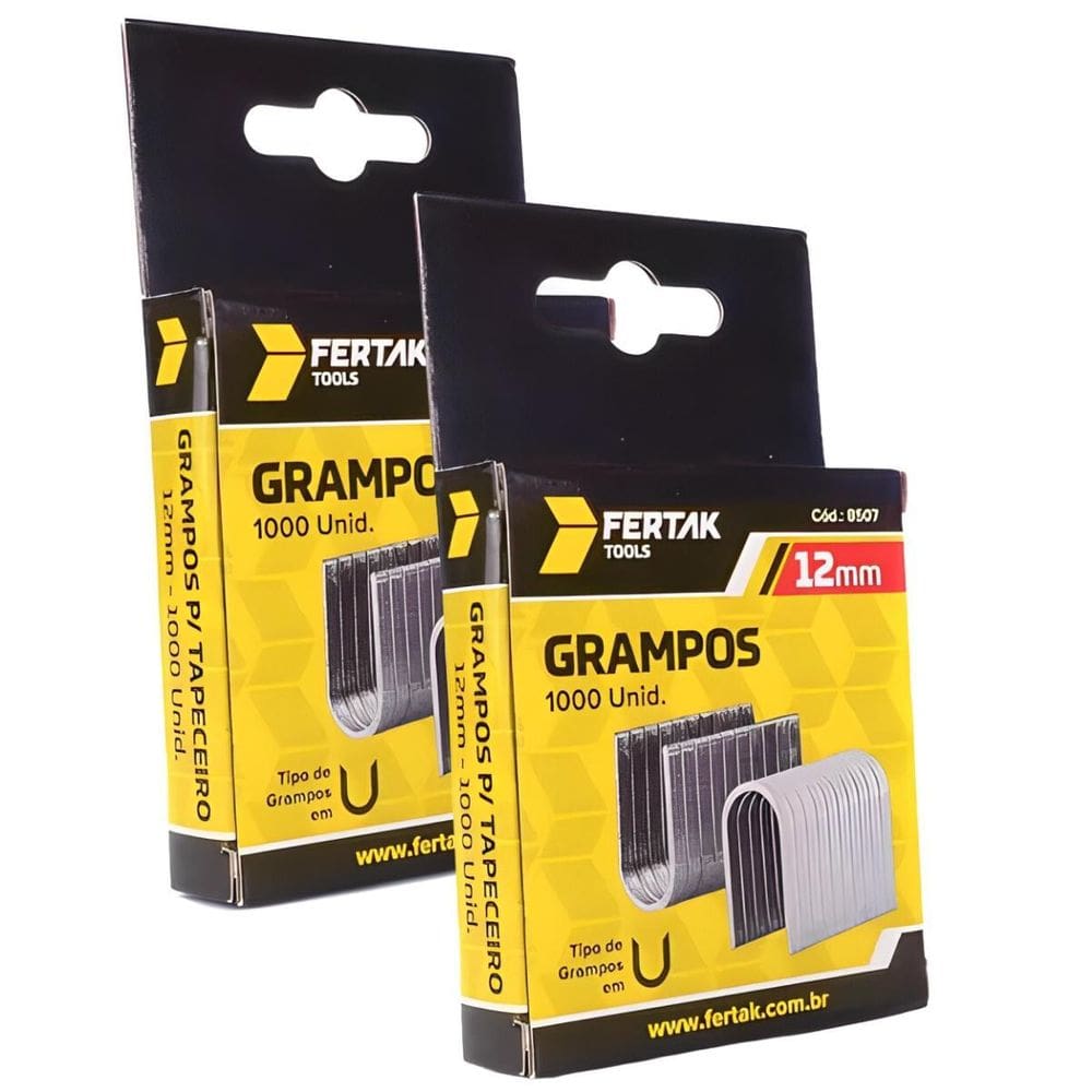 Grampos 12Mm Tipo U Para Grampeador De Pressão Com 2000 Un