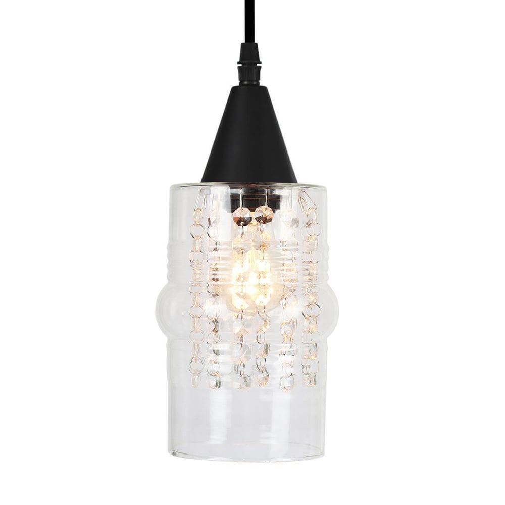 Lustre Pendente Taschibra Cristal Ali Liso E27 Preto