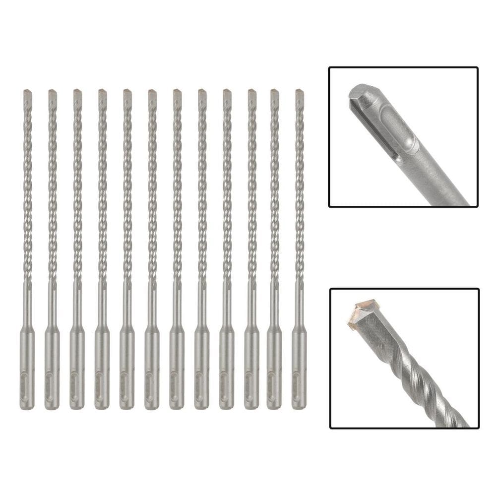 Jogo 12 Brocas Sds Plus 6X310 Mm Aço Carbono Tungstênio