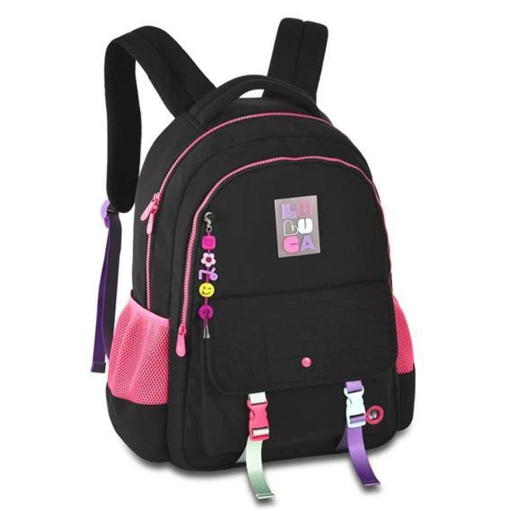 Mochila De Costas Juvenil Em Nylon Oficial Luluca Lu24601