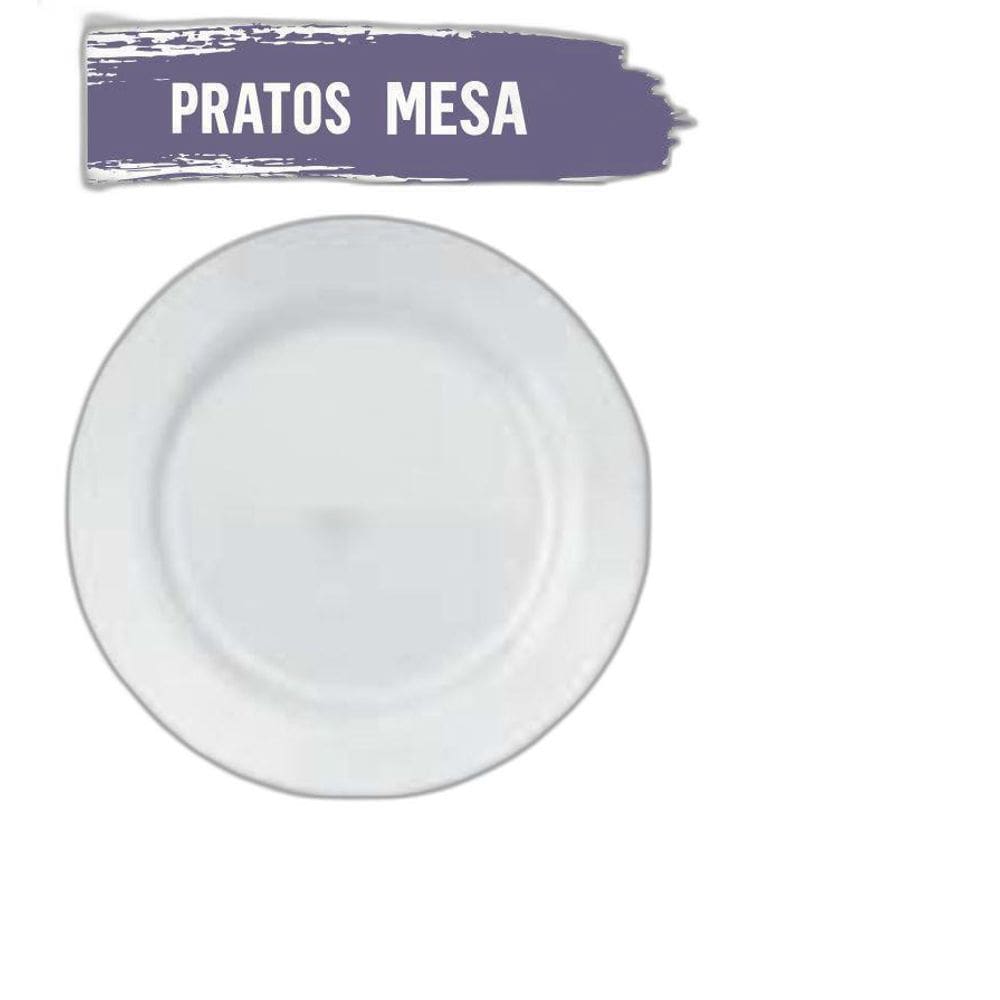 Jogo De Prato Menu 06 Pratos Rasos - 24Cm Vidro Branco