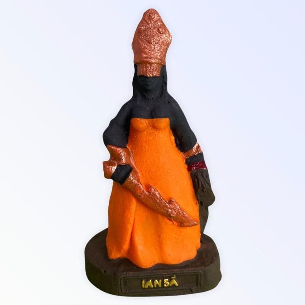 Escultura Orixá Iansã Em Resina 10Cm Umbanda Candomblé