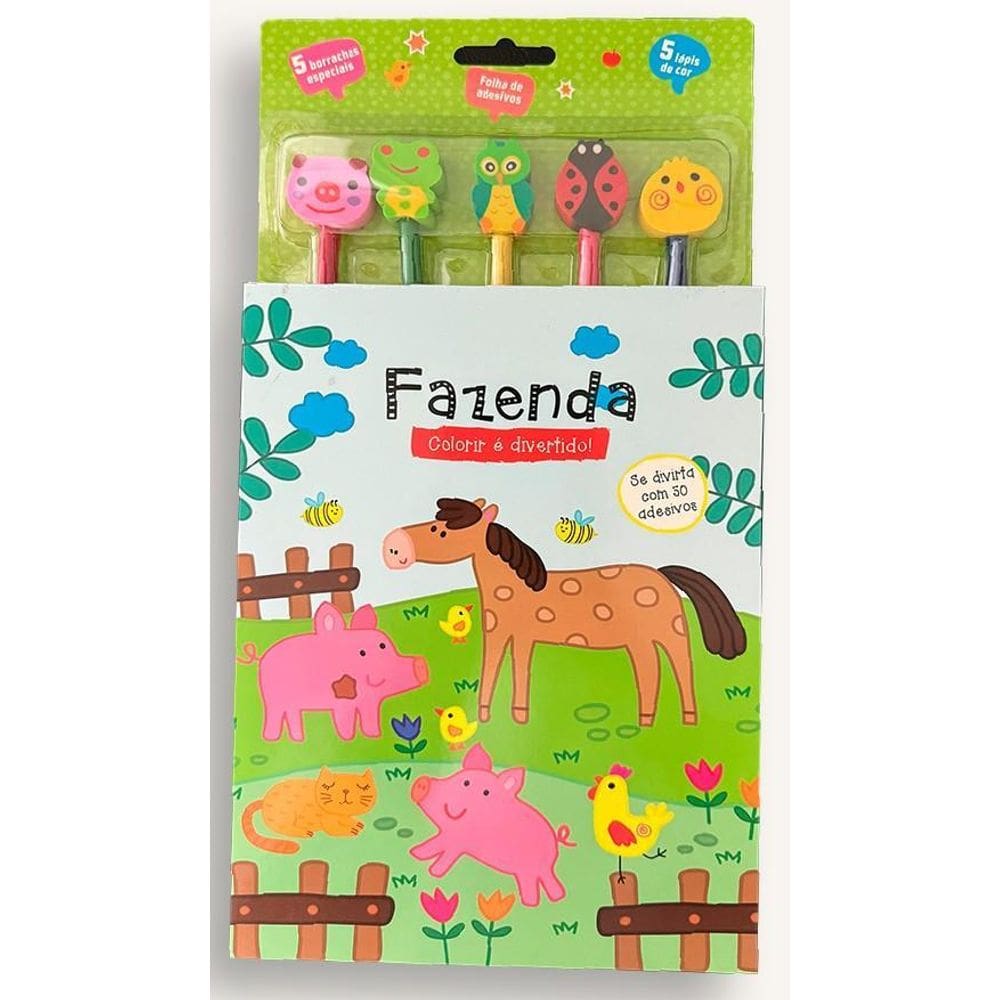 Colorir É Divertido - Se Divirta Com 50 Adesivos - Fazenda