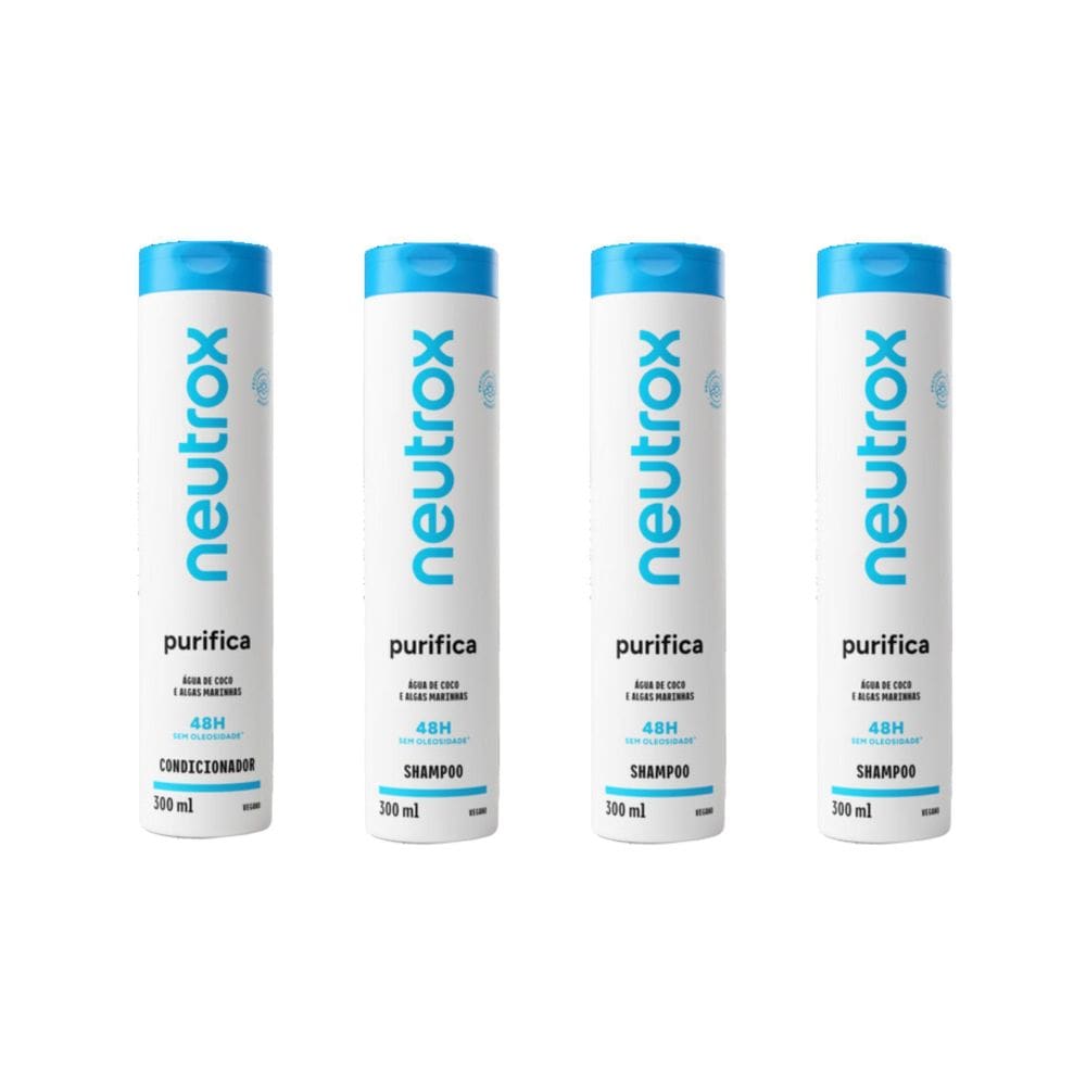 Kit Neutrox Purifica 1 Cond 300Ml + 3 Shampoo 300Ml