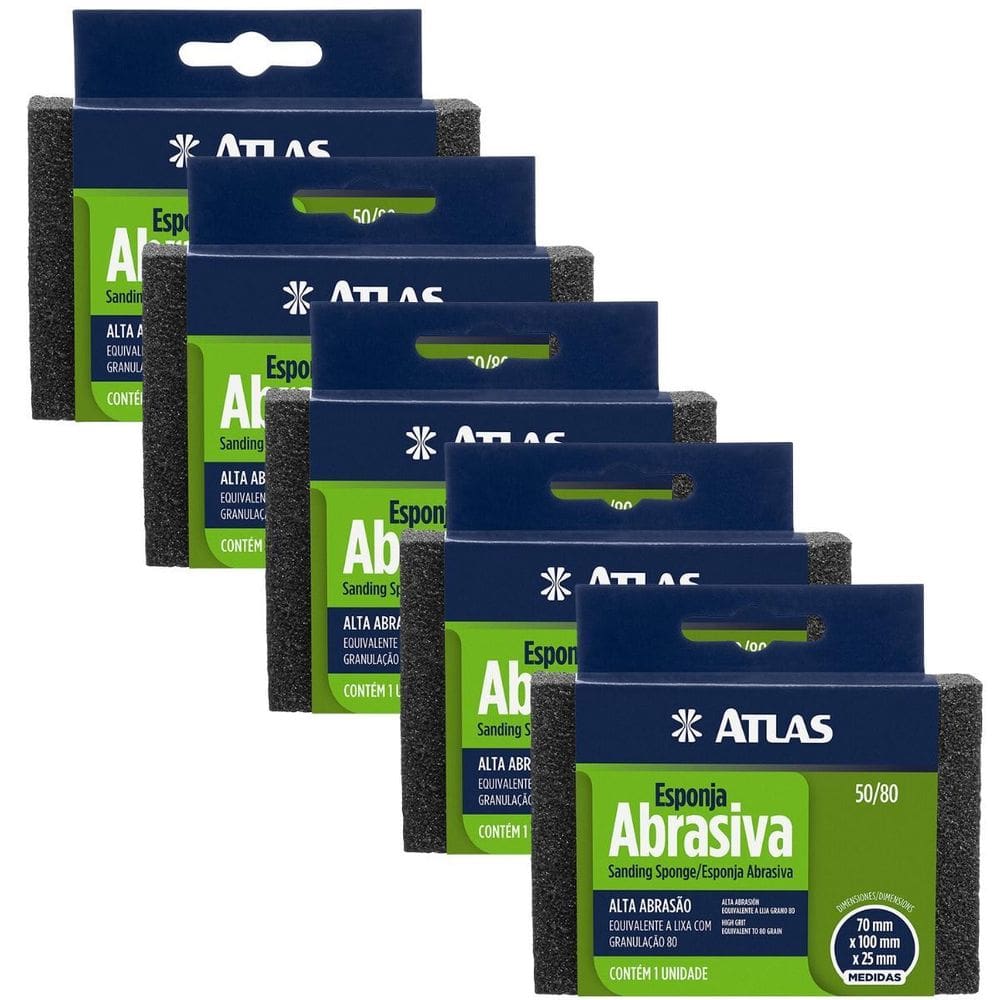 Esponja Abrasiva Rígida Alta Abrasividade Kit 05 Un