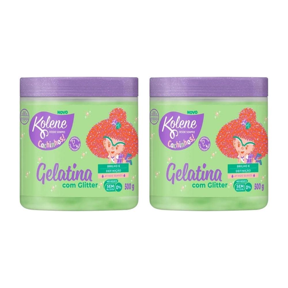 Gelatina Kolene 500G Cachinhos Glitter - Kit Com 2Un