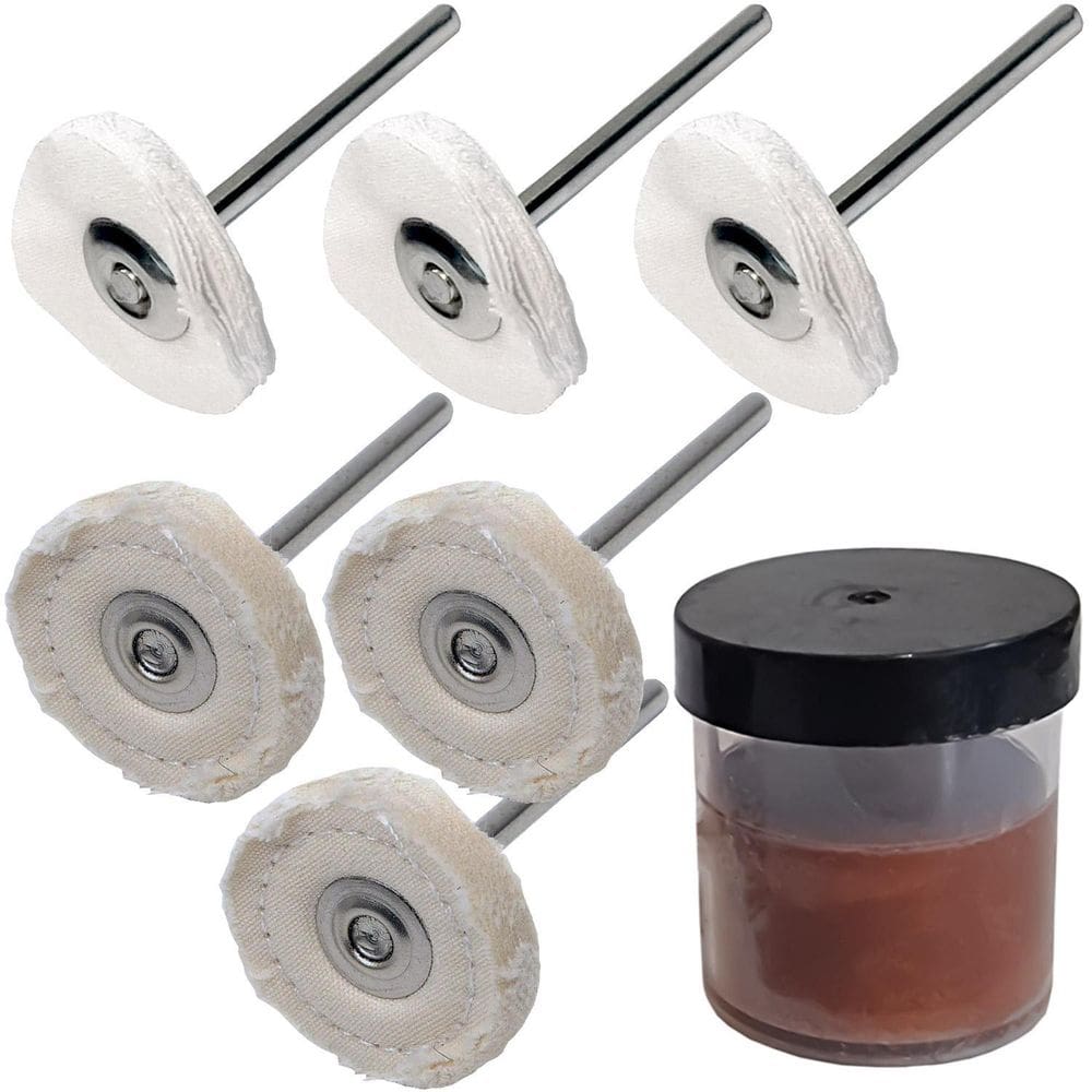 Kit 6 Rodas De Algodão Pano Pasta Para Polir Micro Retífica