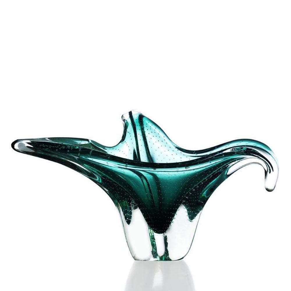 Centro De Mesa Em Cristal Murano Esmeralda - São Marcos 49Cm