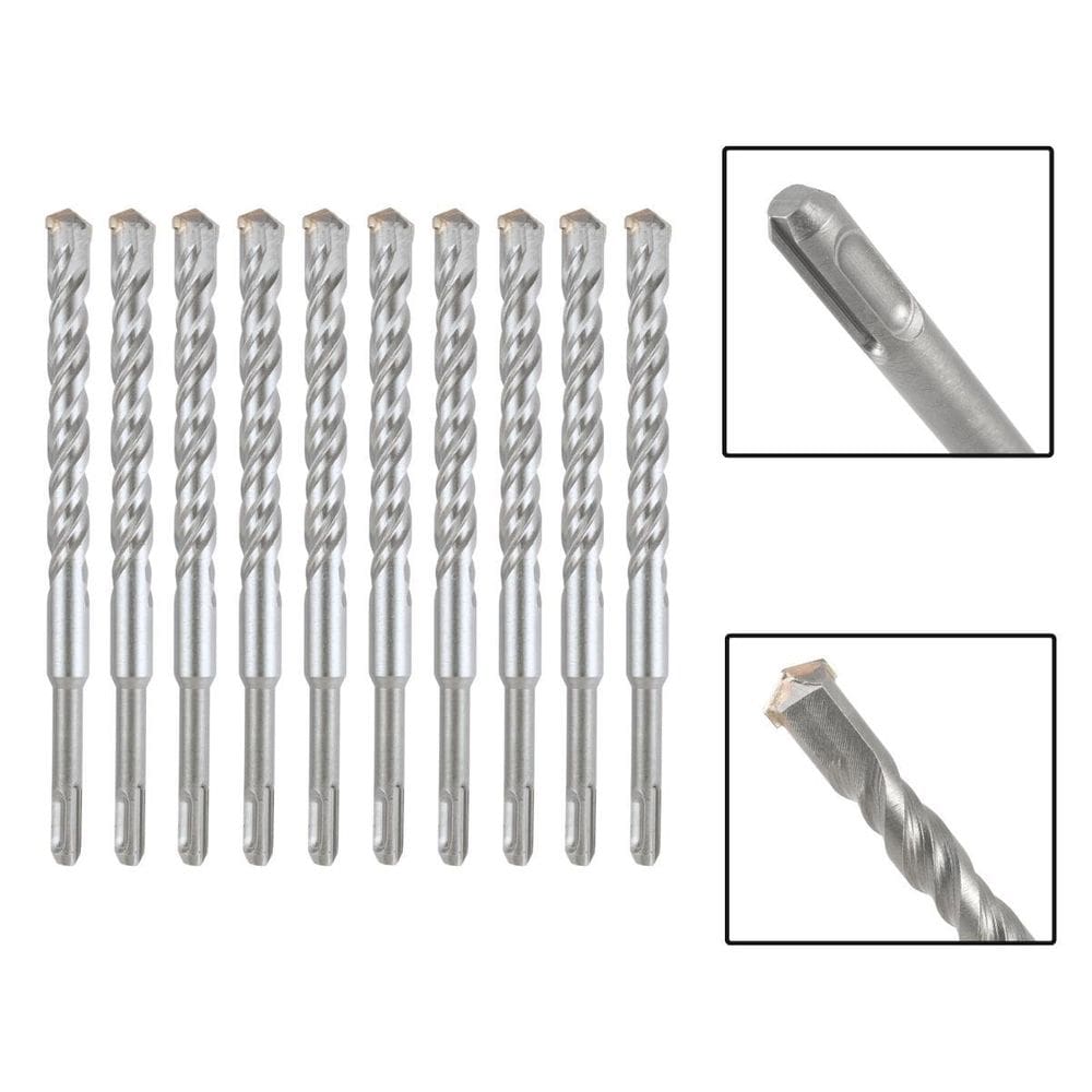 Jogo 10 Brocas Sds Plus 20X310 Mm Aço Carbono Tungstênio