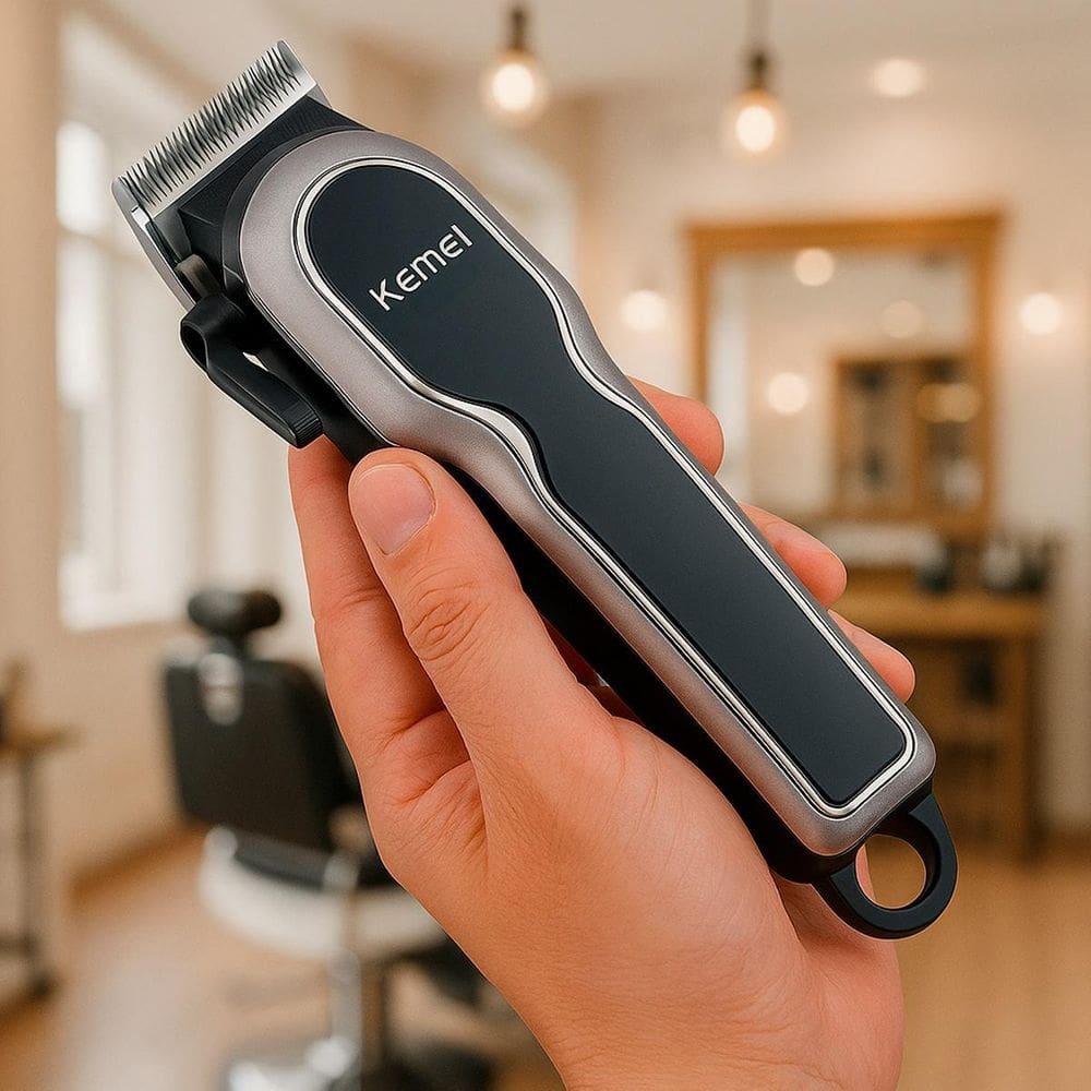 Máquina Kemei Sem Fio Para Barbeiro Profissional