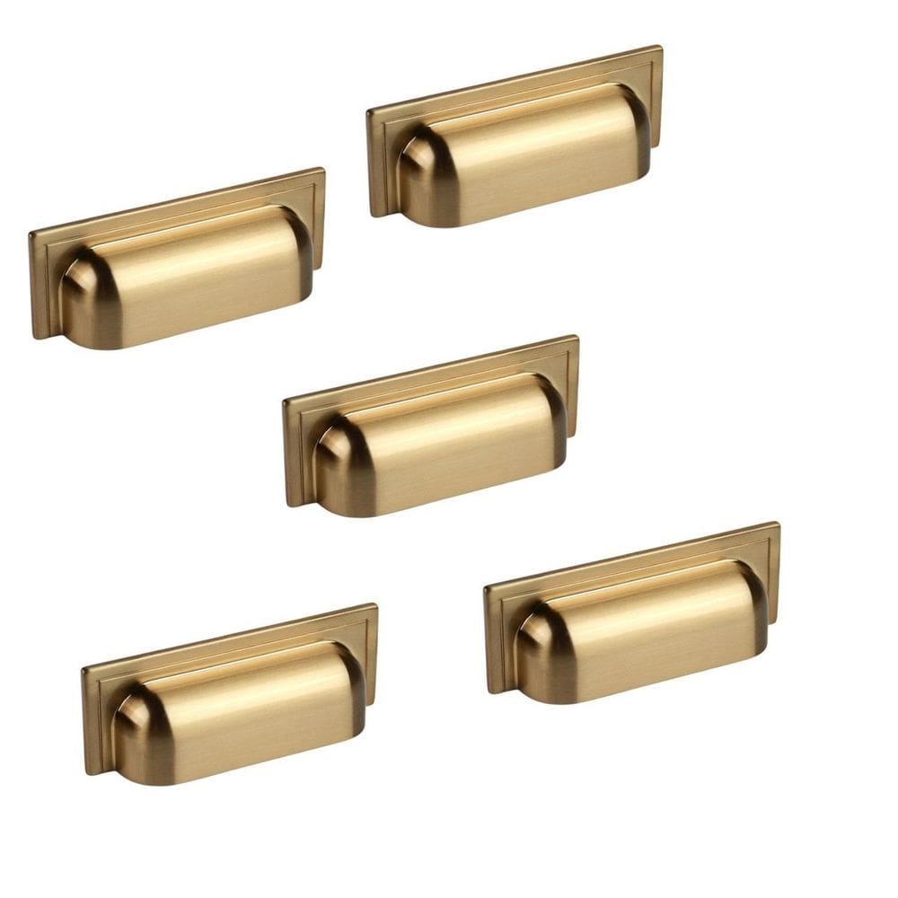 Kit 5 Puxador Plymouth Zen Gold Escovado Dourado Zp5420.B00.