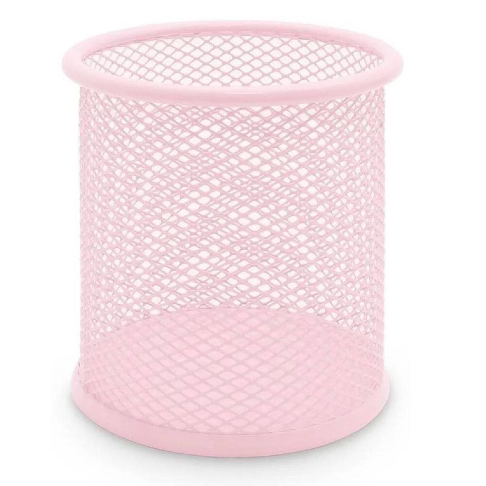 Organizador Porta Lápis Caneta Pincel Clips Escritório Rosa