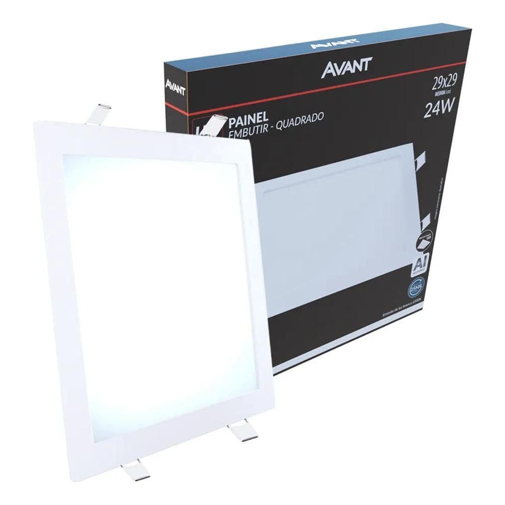 Painel Led Alu 24W 6500K Emb. Quadrado 110V/220V 30Cm Avant