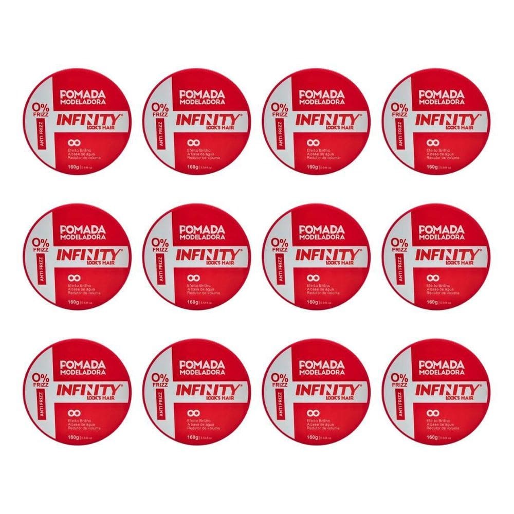Pomada Capilar Infinity Vermelha 160G - Kit Com 12Un