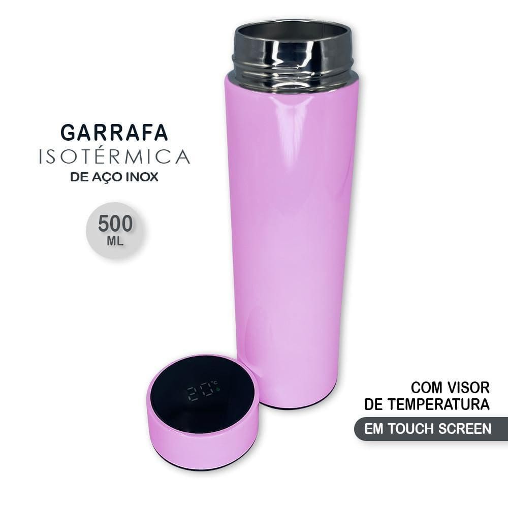 Garrafa Térmica Com Termômetro Digital 500Ml