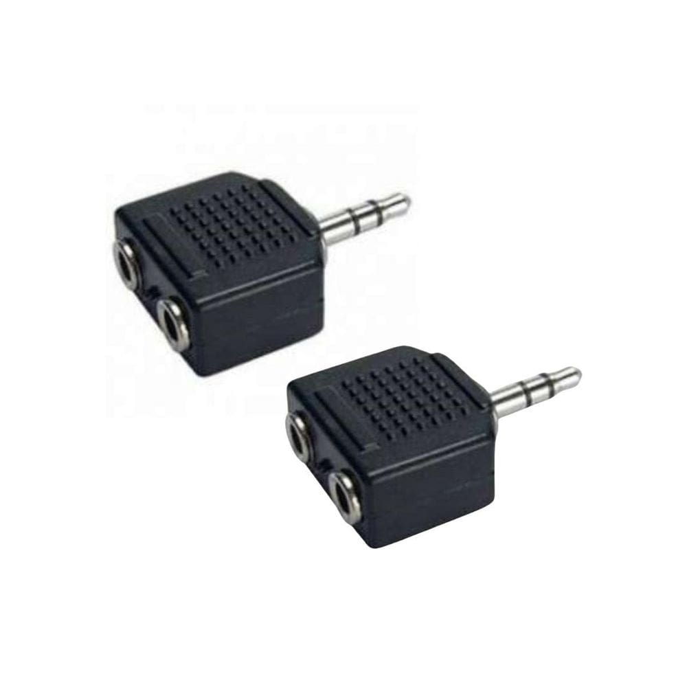 Kit 2 Adaptador 2 P2 Fêmea X P2 Macho Estéreo Duplica Fone