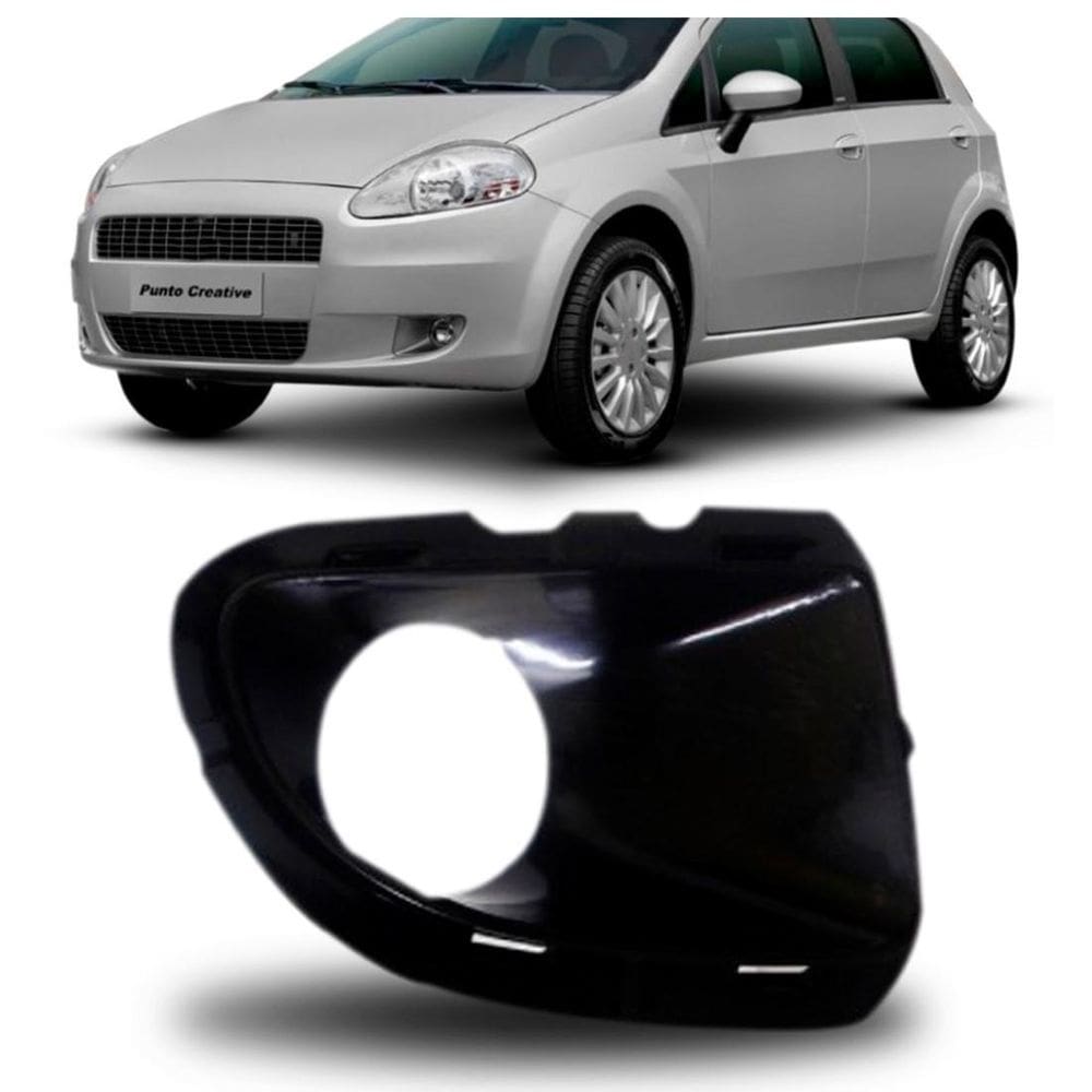 Grade Moldura Milha Punto 2009 2010 11 2012 Preto Com Furo