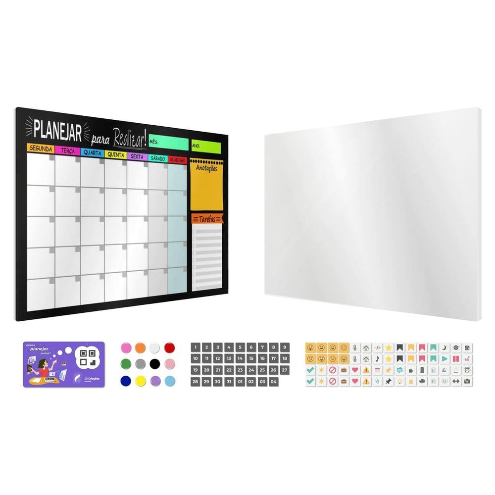 Calendário Mensal E Painel Para Fotos, Notas 40X60 + 80 Imãs