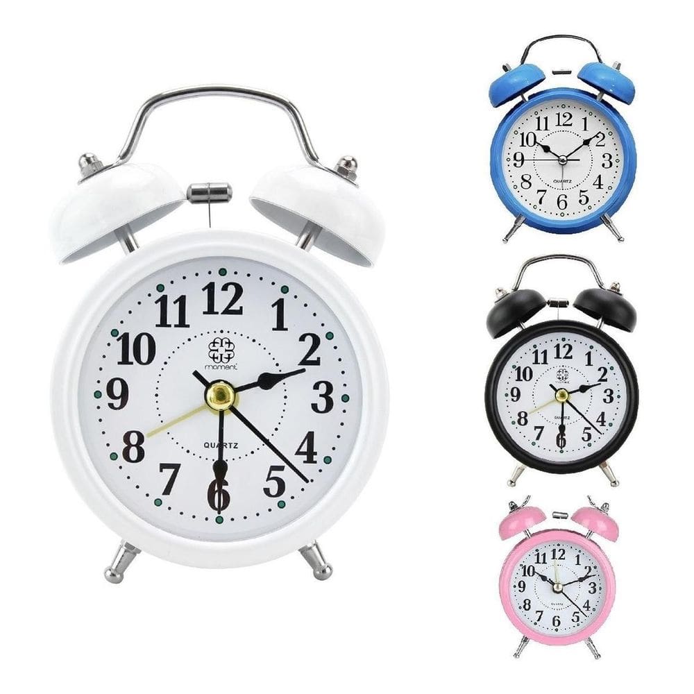 Relógio Despertador Metal Antigo Retro Sino Super Alto 12cm