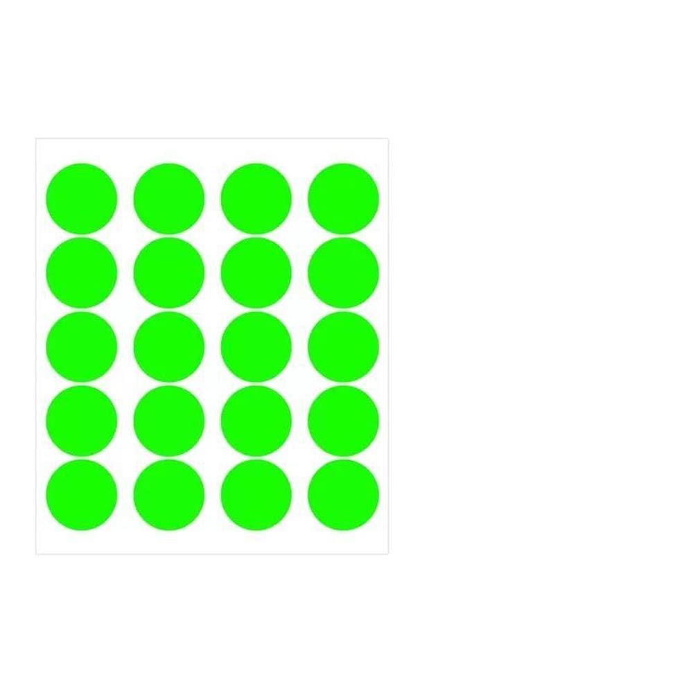 Etiqueta Controle Adesiva Bolinha Verde Fluorescente 6Mm