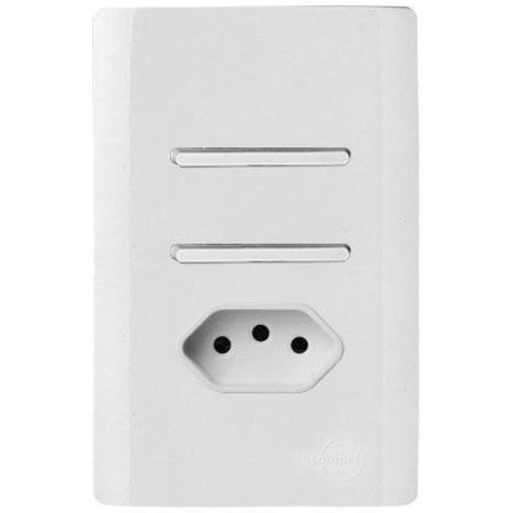 Cj Int. 2 Simples+Tomada 20A 4X2 Novara Branco Total