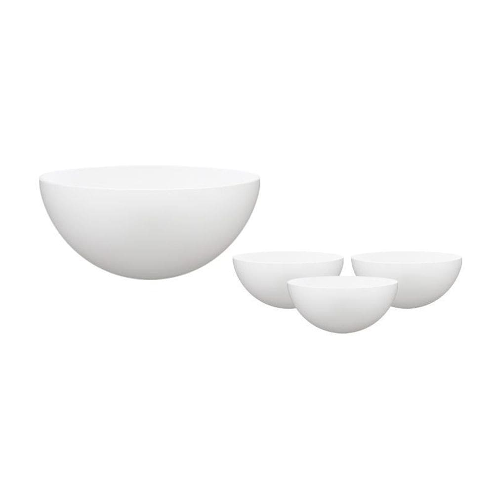 Kit 4 Mini Bowl Branco 240Ml Plástico Premium