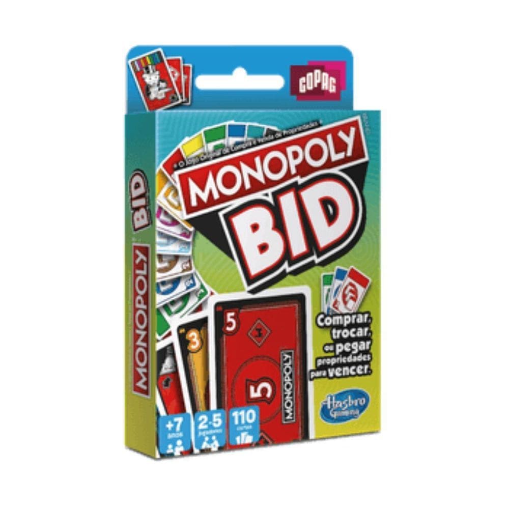 Jogo Cartas Monopoly Bid Estratégia Diversão Família Copag