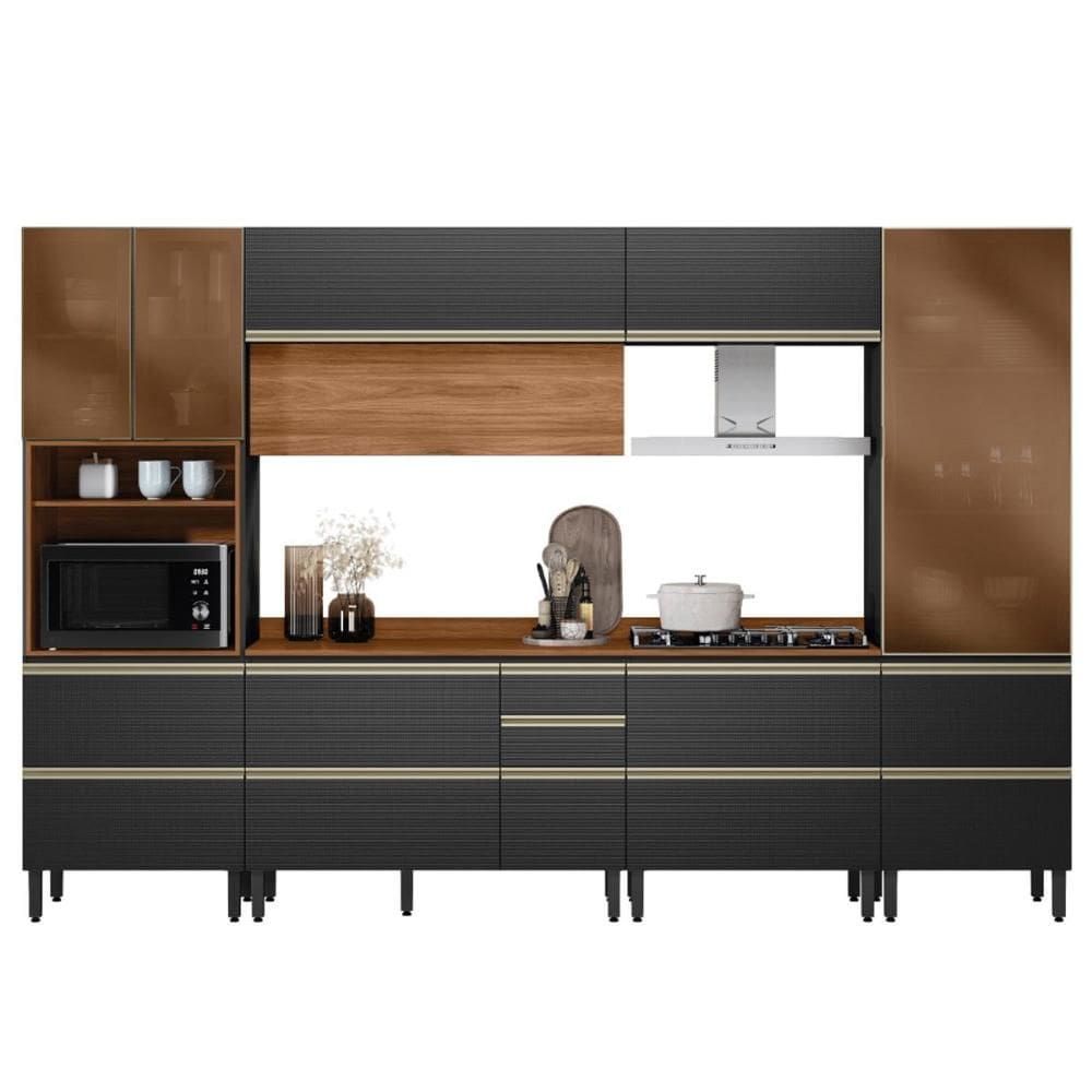 Cozinha Modulada Proença 6 Peças com Paneleiro 1 Forno e Cristaleira - Demartêz
