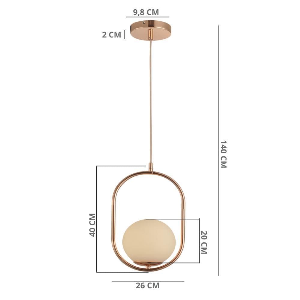 Lustre Pendente Bravalumi Pérola Mond Globo E27 Bivolt