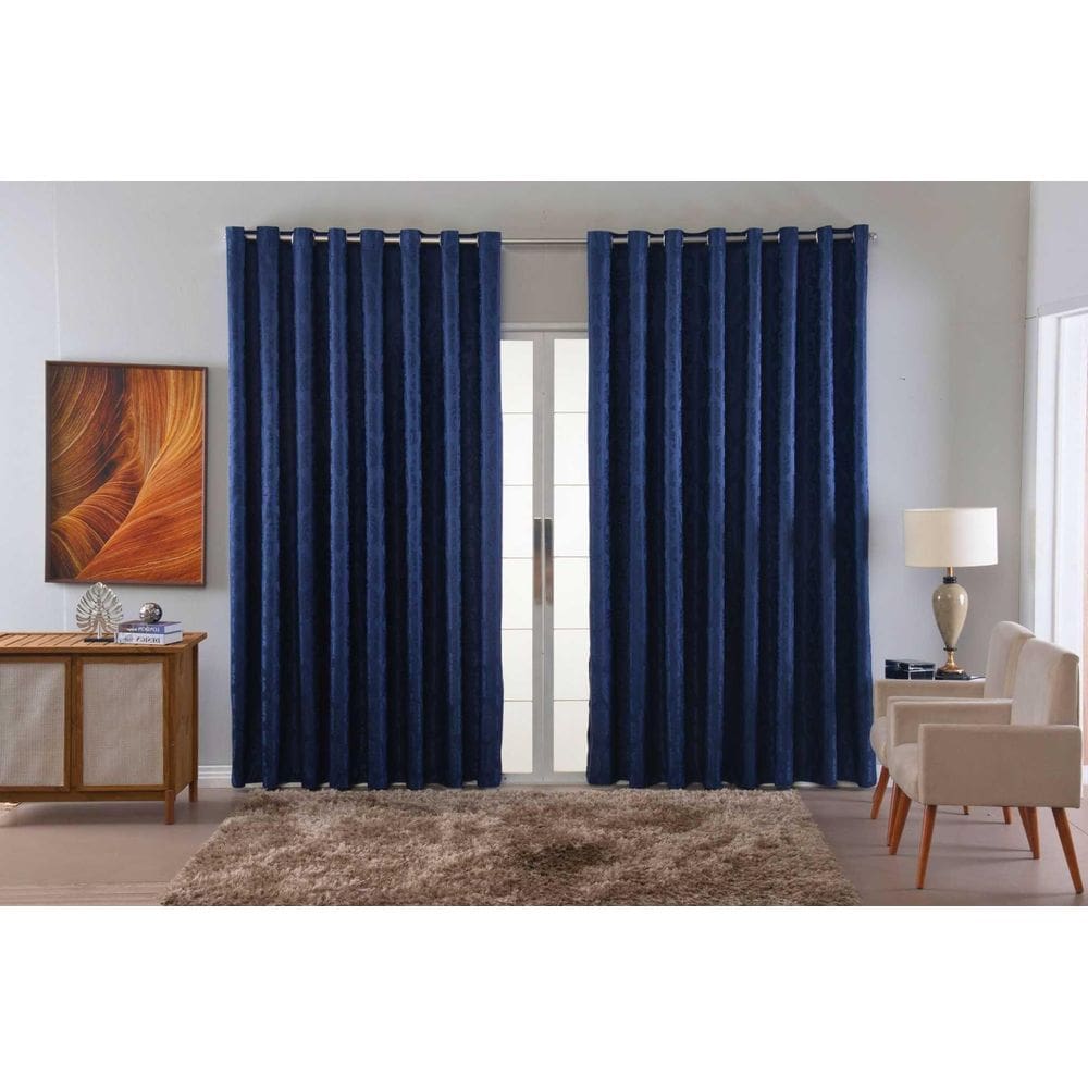 Cortina Jacquard Luxo Em Tecido Semi Blackout Sala 5,00X2,80