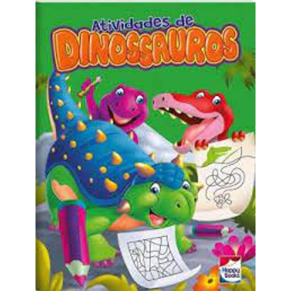 Livro Atividades De Dinossauros Vol. 4 Verde