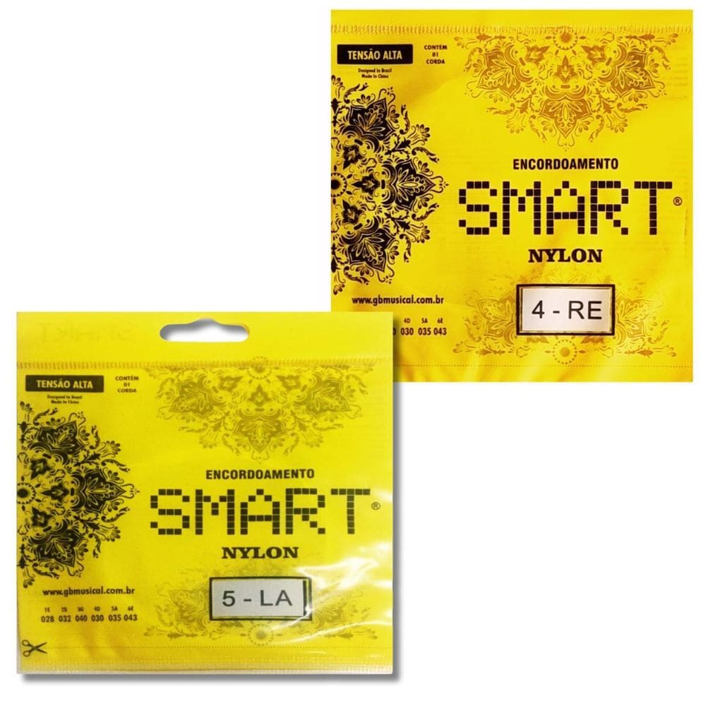 Kit Corda Avulsa Violão Nylon A Lá .089 + Ré .076 Smart