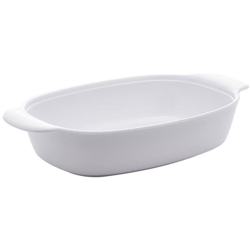 Travessa Oval De Melamina Milão Branca 32X18X6Cm 2828 Lyor