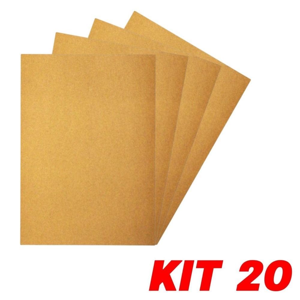Kit 20 Lixa Folha Grão 150 Madeira Porta Acabamento 27X22Cm