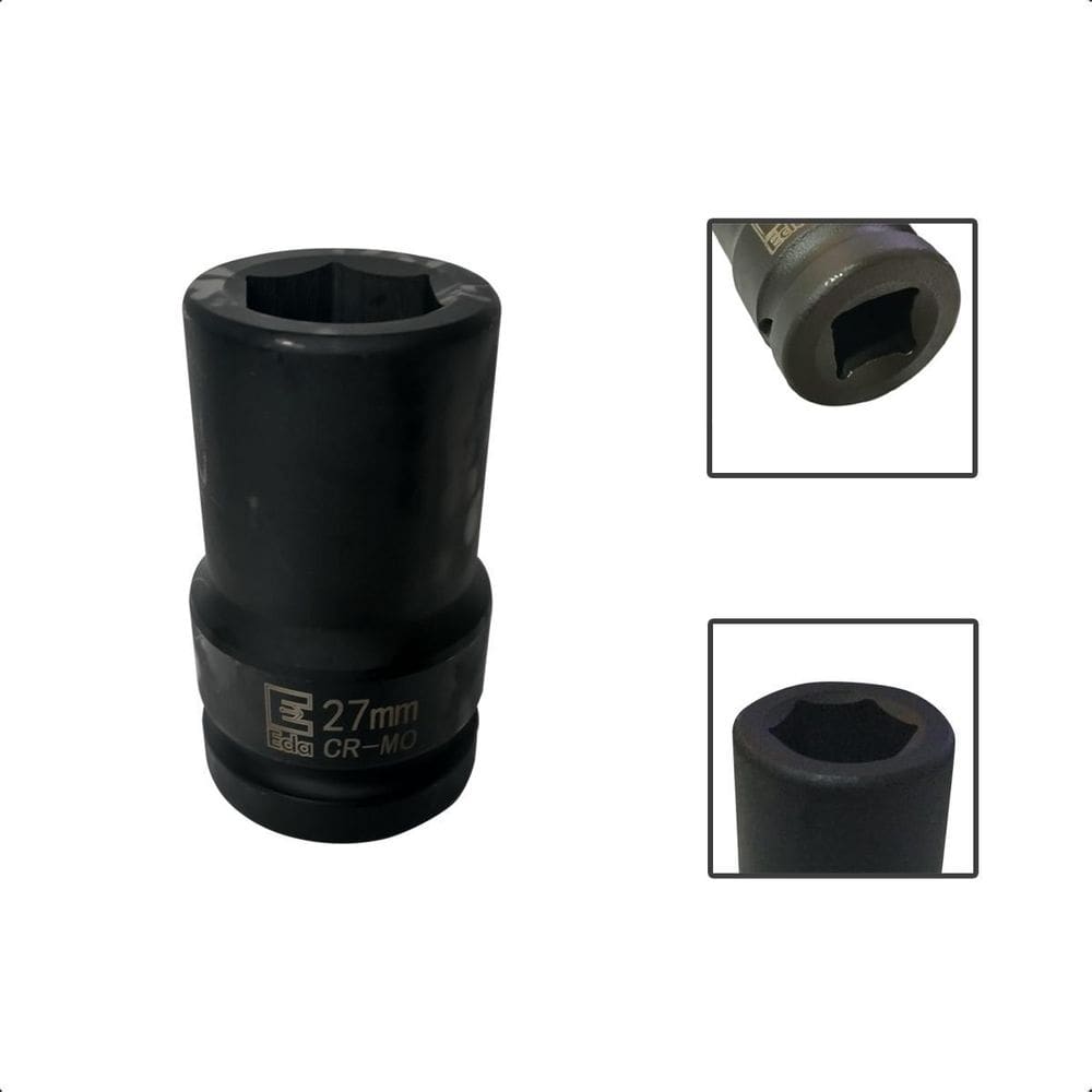 Soquete Longo De Impacto Sextavado 27Mm X 1Pol Aço Cr-Mo