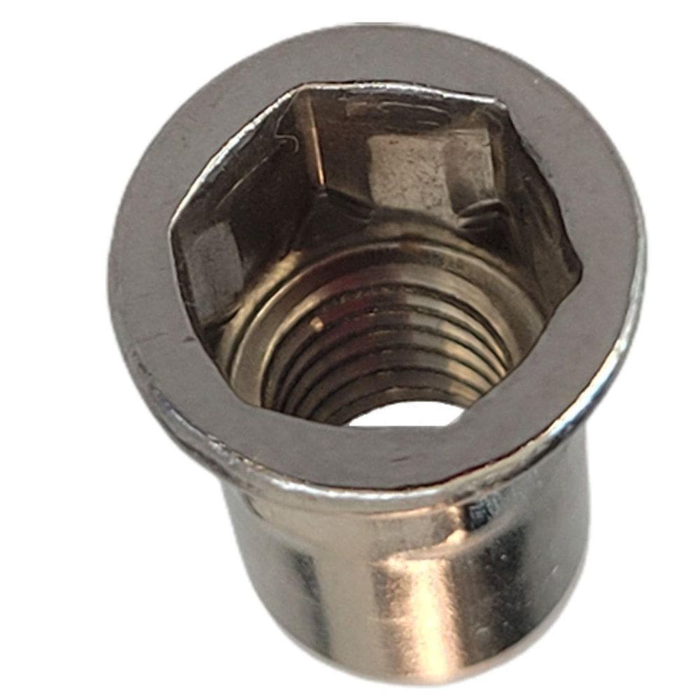 Rebite Rosca M8 Inox Porca Repuxo C/Aba Semi Sextavado 3 Un