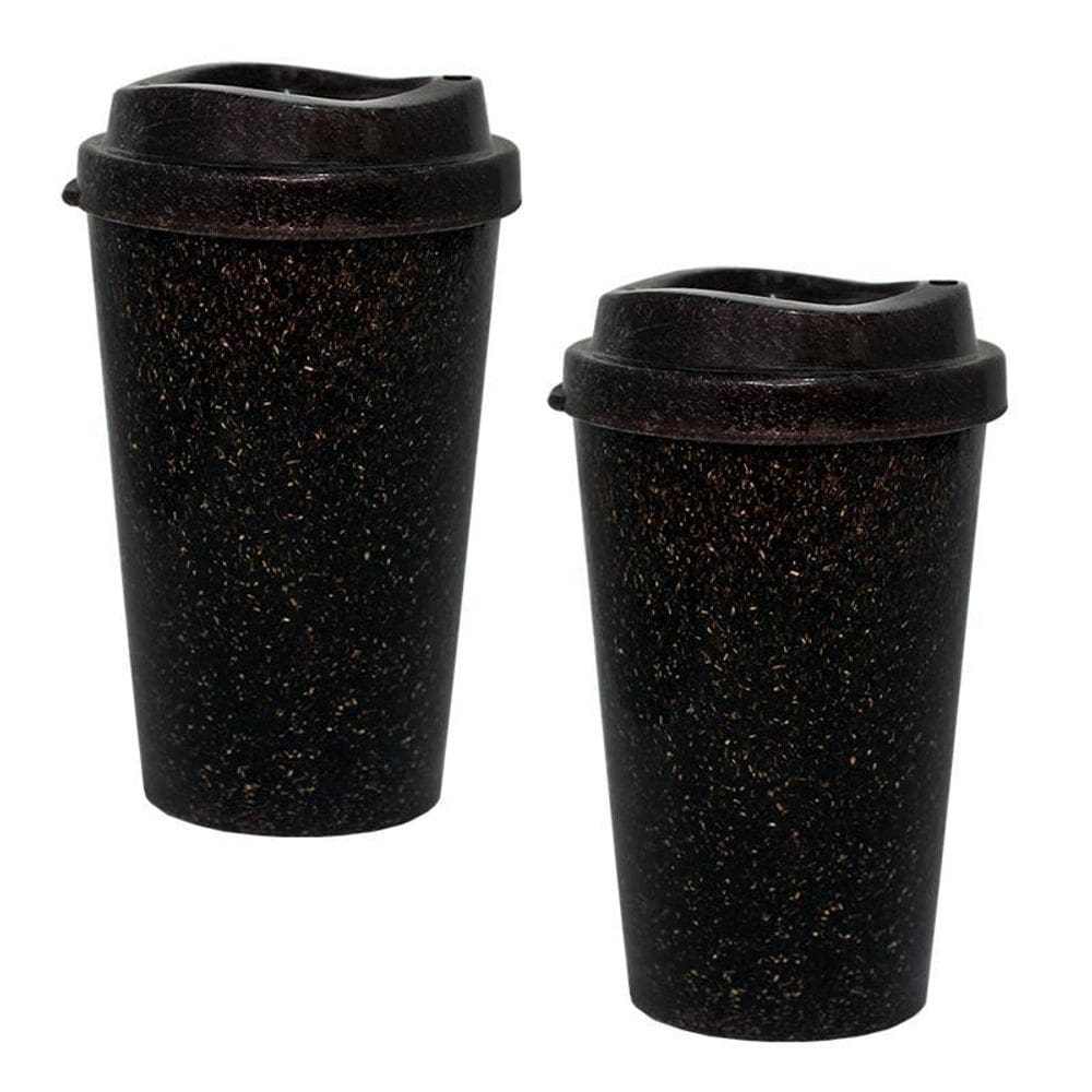 Kit 2 Copos Mug Fibra Coco Green 320Ml