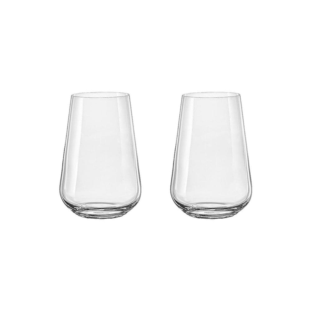 2 Copos De Cristal Para Vinho Branco 380 Ml Sandra Bohemia
