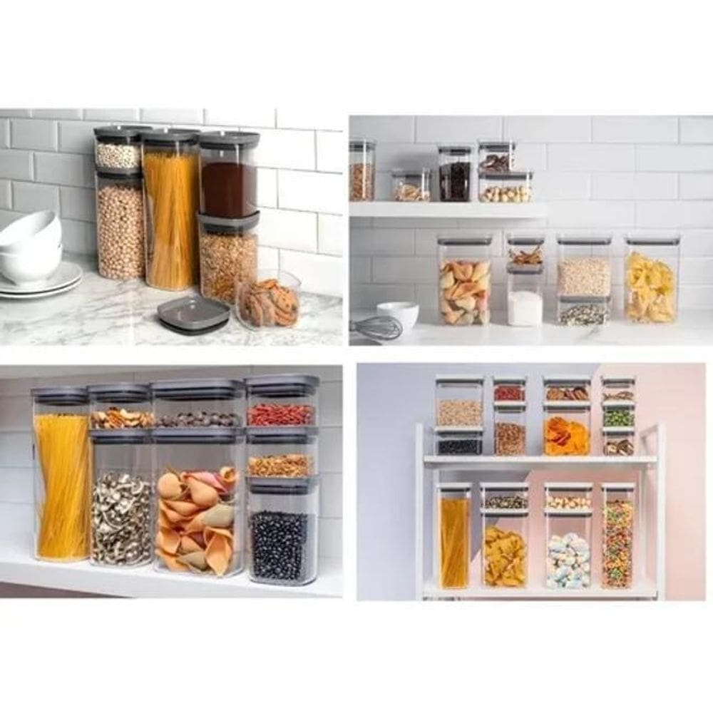 Kit 8 Pote Hermético Organizador Cozinha Mantimentos Block