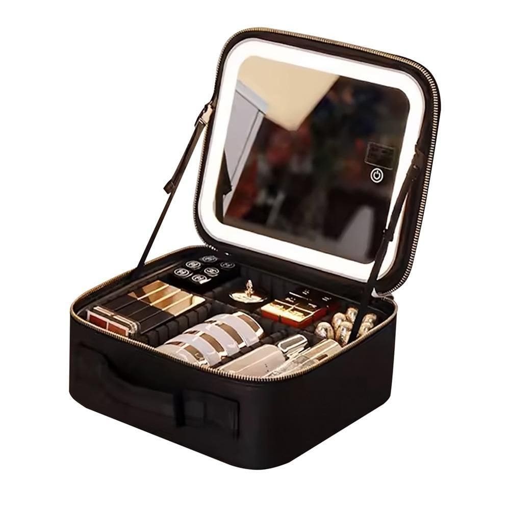 Bolsa Necessaire Cosméticos Com Espelho E Luz Viagem Unissex