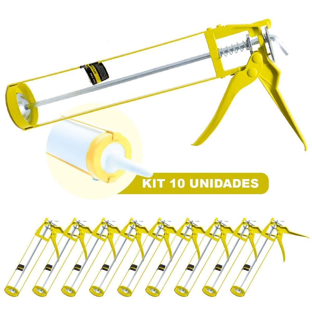Kit 10 Aplicador Silicone 9 Reforçado 23Cm Pu Alta Pressão