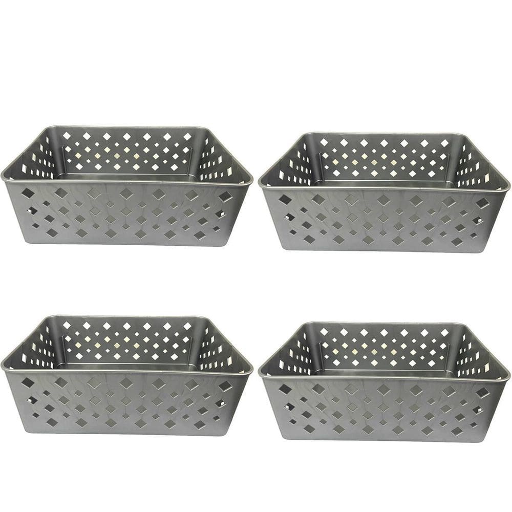 Cesto Organizador Premium Cinza 123Organizei 19x13,5cm
