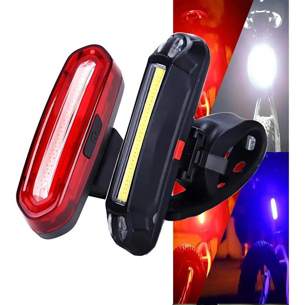 2X Lanterna Bicicleta Bike Recarregável Usb Frontal Traseiro
