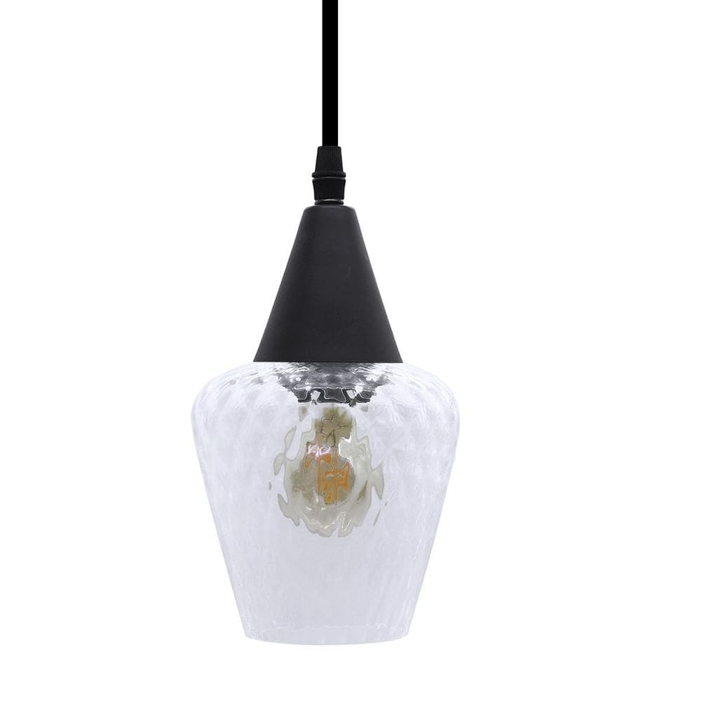 Pendente Monalisa Pp Boreal Transparente E27 Bivolt Preto