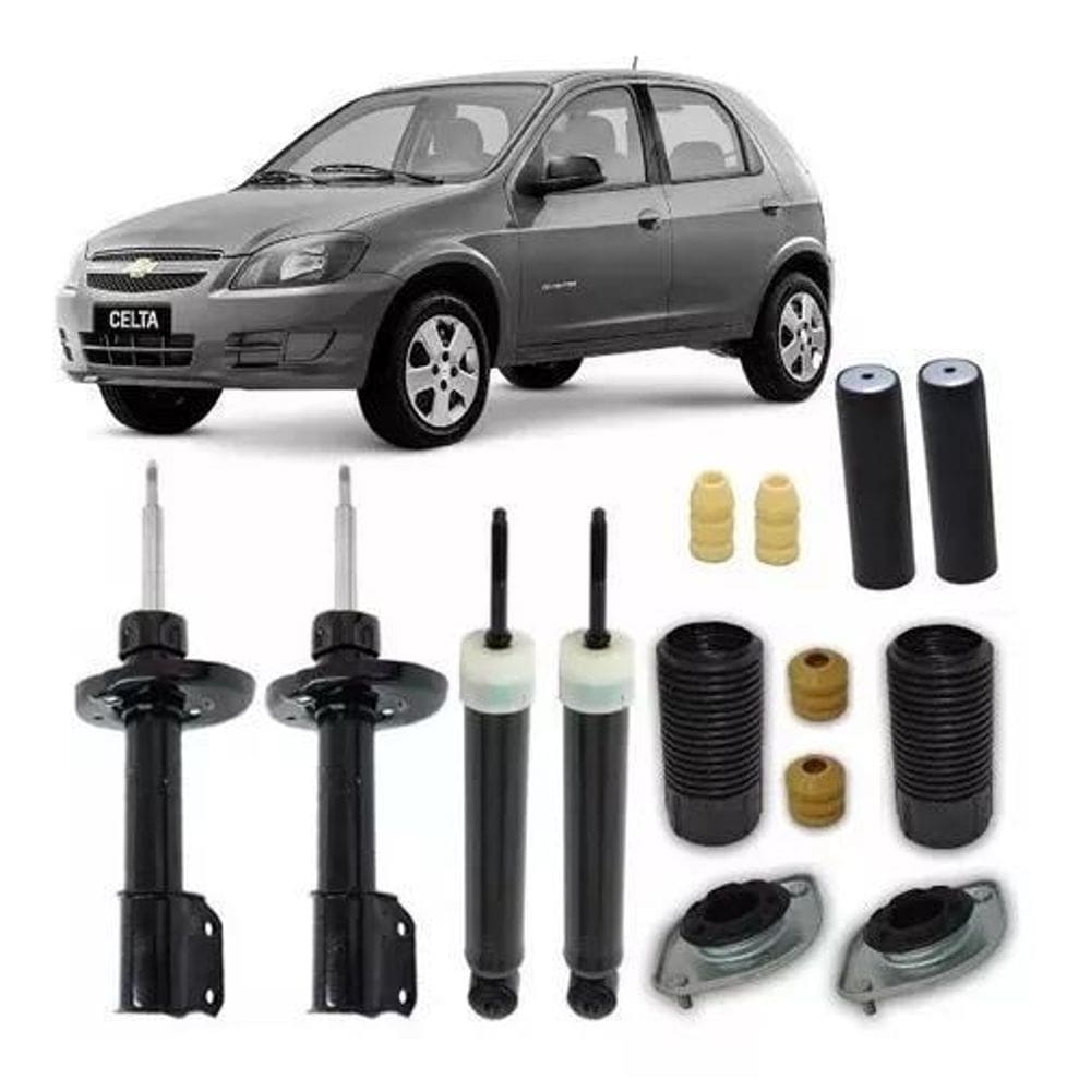 4 Amortecedor+ 4 Kit Suspensão Celta