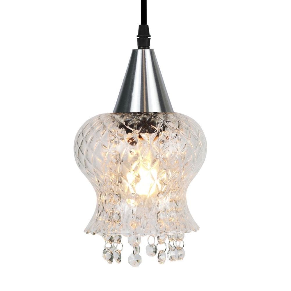 Lustre Pendente Taschibra Cristal Aisha Boreal E27 Prata