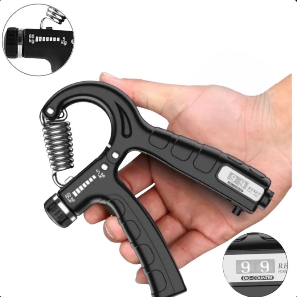 Fortalecedor De Punho Contador Premium Regulagem 5 A 60Kg