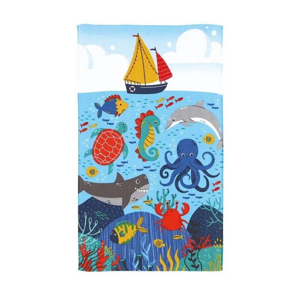 Toalha Banho 70X115Cm Infantil Felpudo Sea Fun Dohler